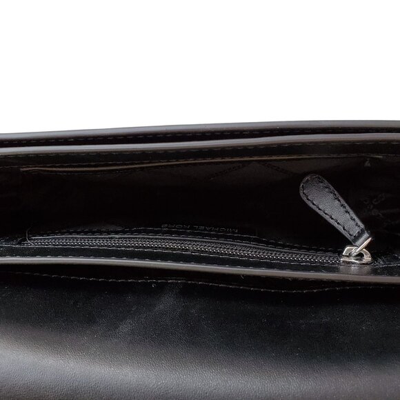 MICHAEL KORS Mila Medium Leather East West Sling Messenger Bag Purse Black - Picture 12 of 14